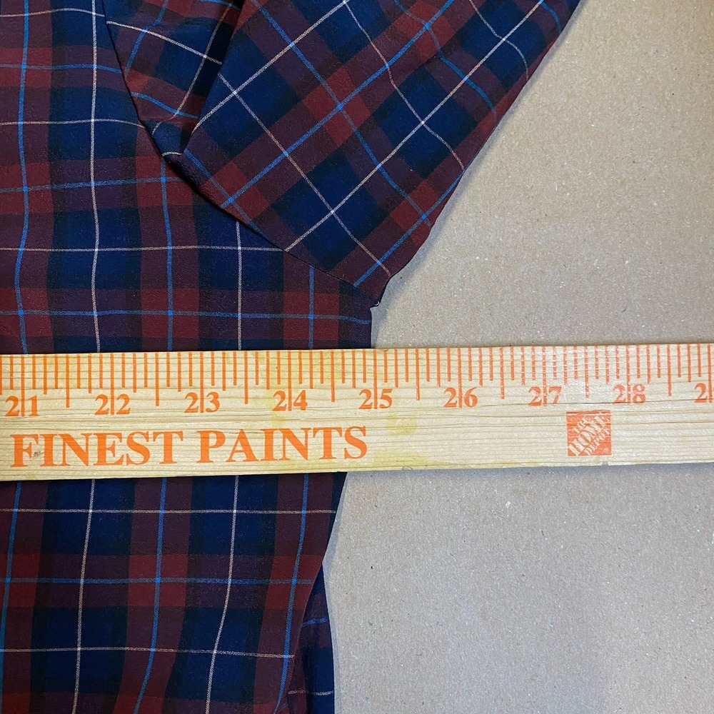Mizzen Main Plaid Stretch Leeward Collection Shirt Large Red Spandex Mix - Picture 7 of 8